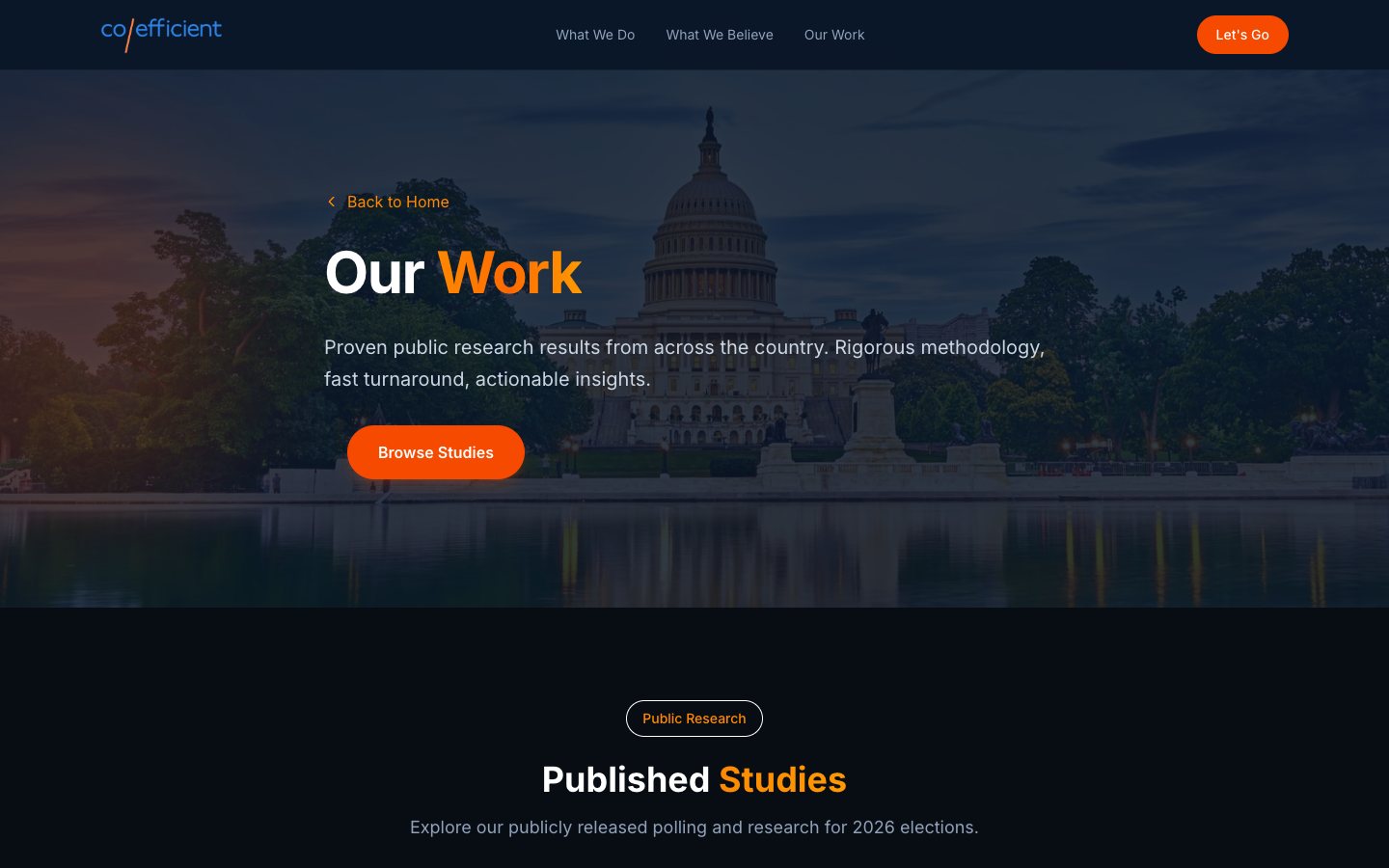 Every study is published at coefficient.org/our-work
